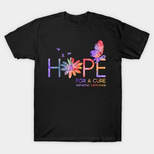 Hope For A Cure Alzheimer Awareness Gift T-Shirt